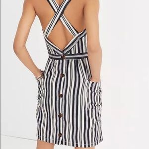 Madewell Apron Midi Dress in Evelyn Stripe